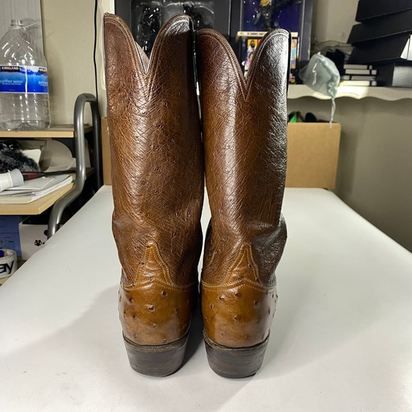 Falconhead Ostrich Exotic Western Cowboy Boots Full Quill Men\'s 8D main image 4